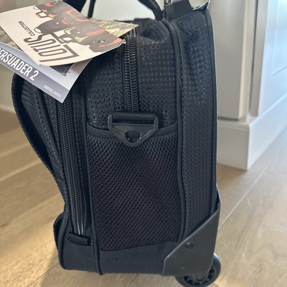 CALPAK Rolling Laptop Tote Carry On Wheeled Bag Black Red - Picture 5 of 13